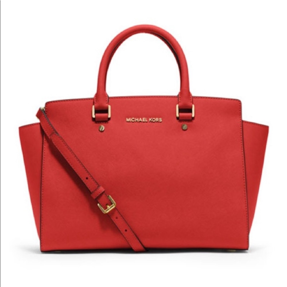 Red Michael Kors Selma Bag